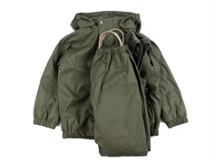 MarMar olive leaf rain set trousers and jacket with fleece lining Obo